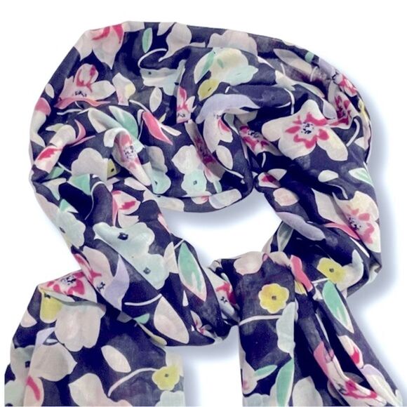 Women's “Happiness in Floral” Soft Fringe Scarf - Picture 4 of 6